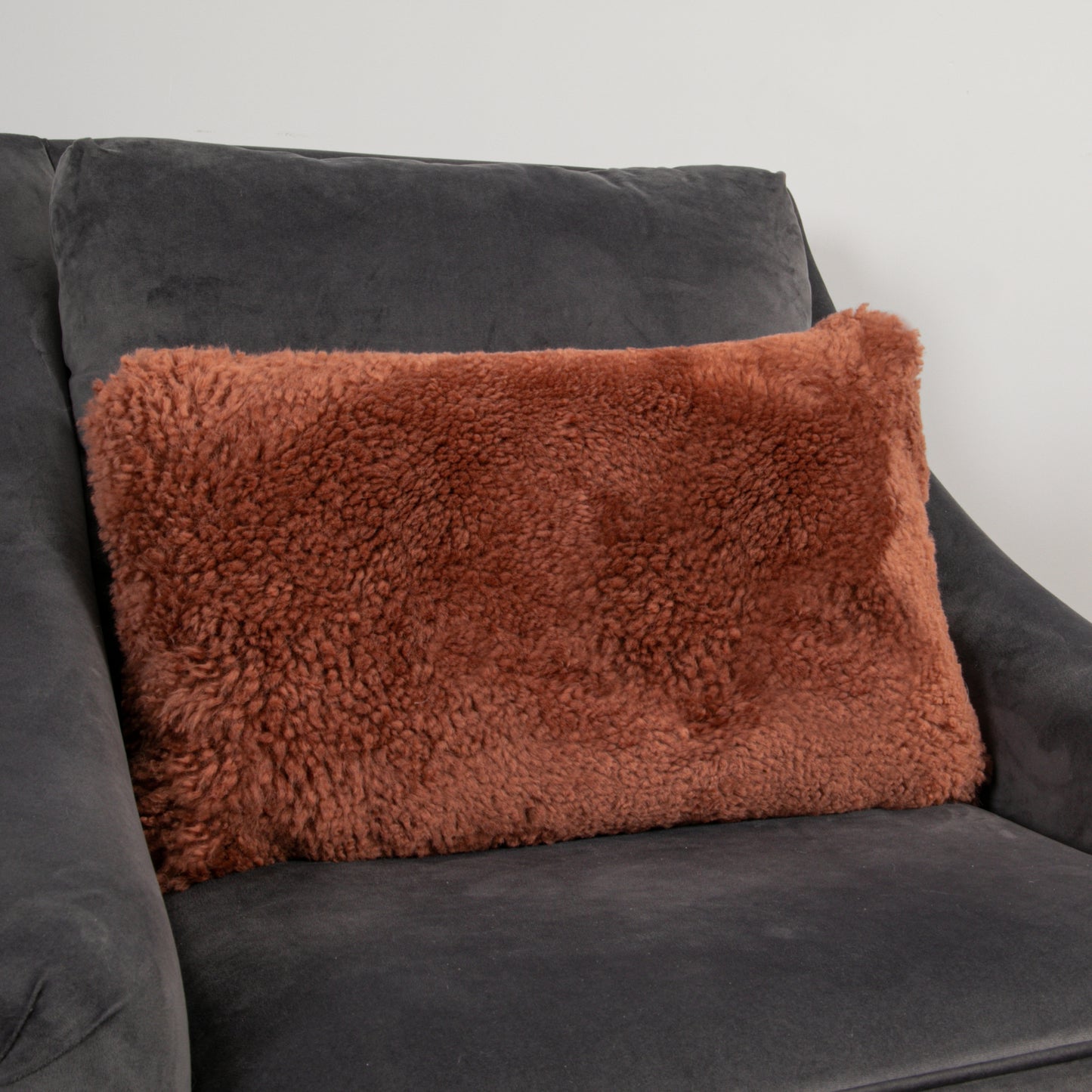 Coral Short Pile Sheepskin Cushion 50 x 30cm - CasaFenix