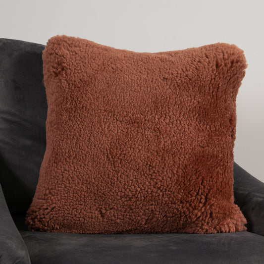 Coral Short Pile Sheepskin Cushion 45 x 45cm - CasaFenix