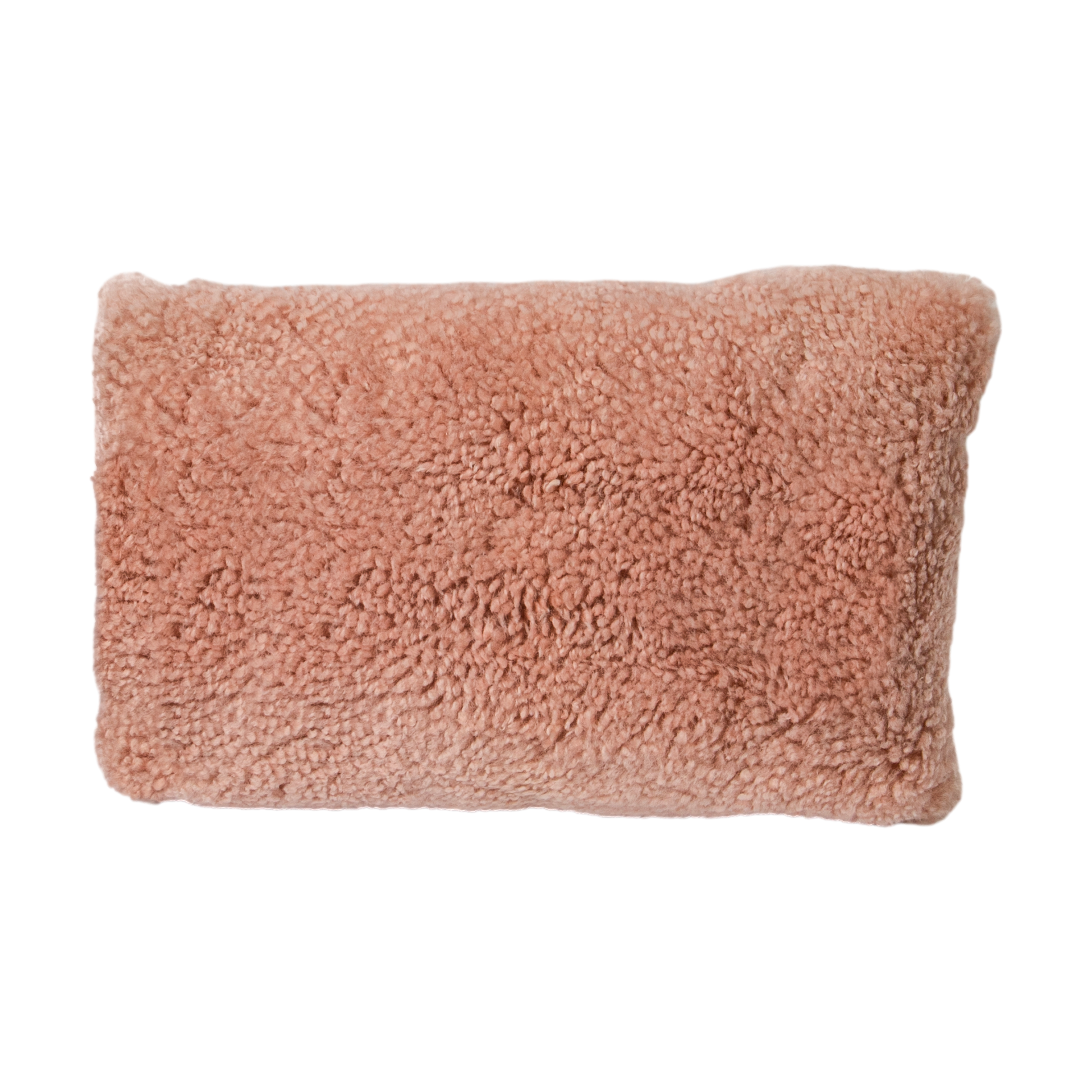 Pink Short Pile Sheepskin Cushion 50 x 30cm - CasaFenix