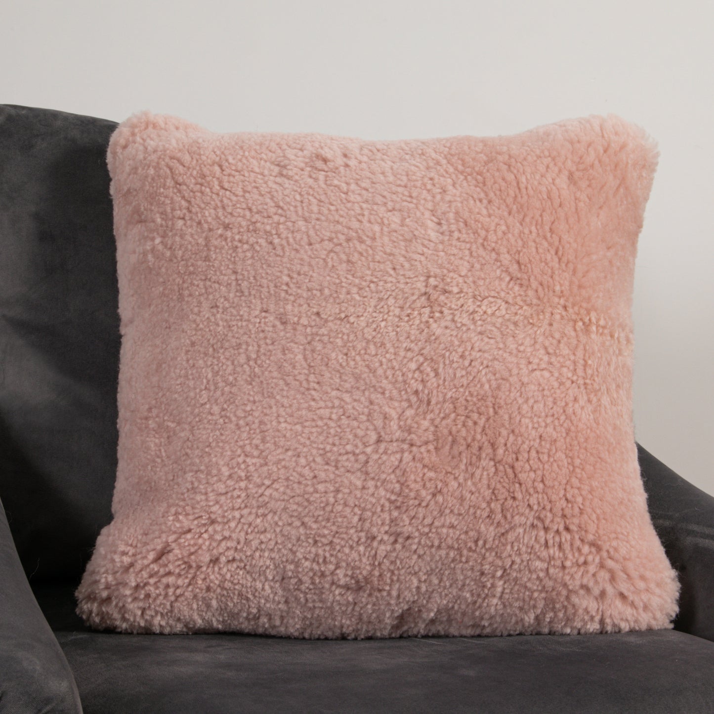 Pink Short Pile Sheepskin Cushion 45 x 45cm - CasaFenix