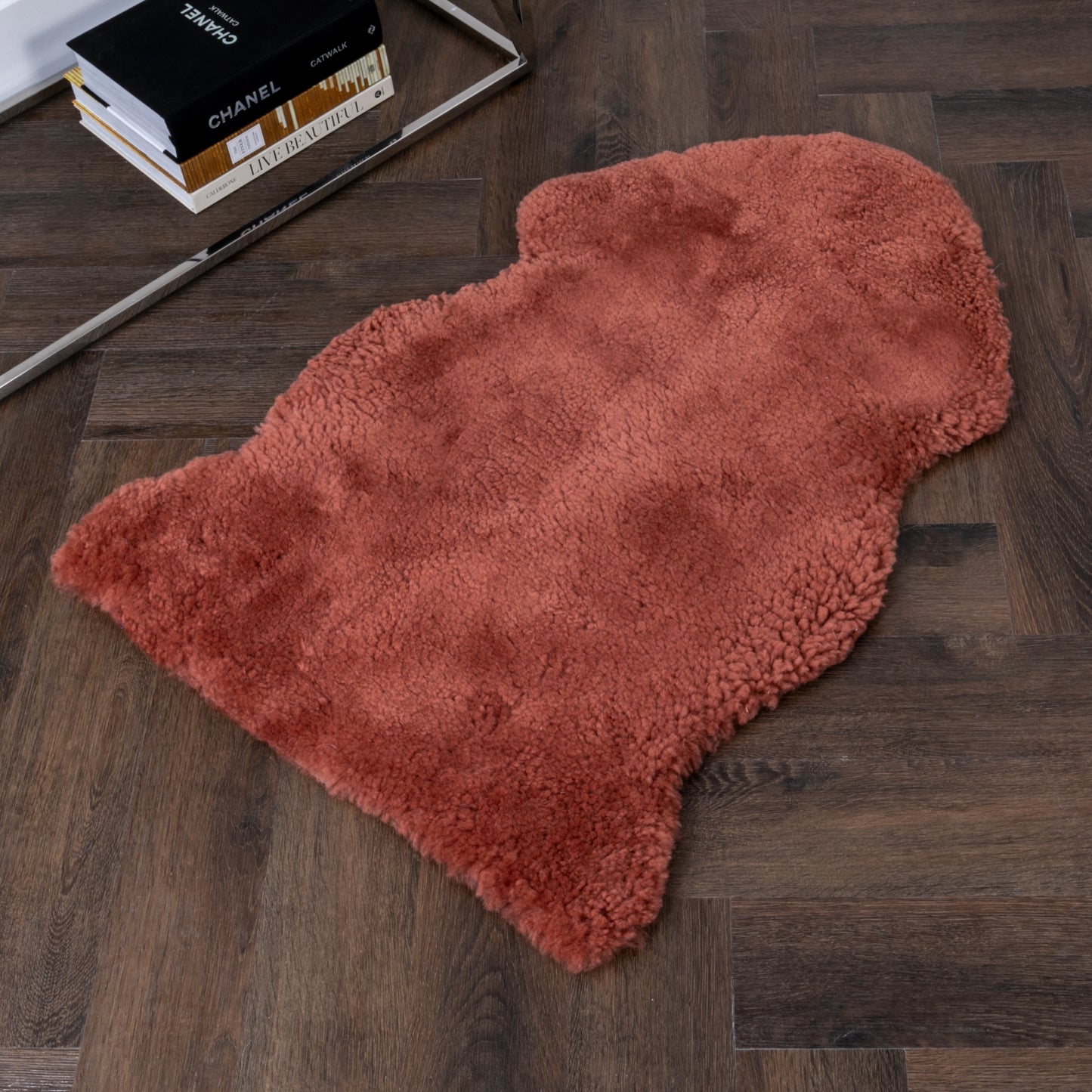 Coral Short Pile Sheepskin Rug 90 x 60cm - CasaFenix