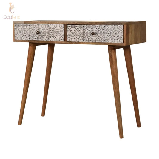 Sendai Console Writing Table 2 Drawer 100% solid mango wood - CasaFenix