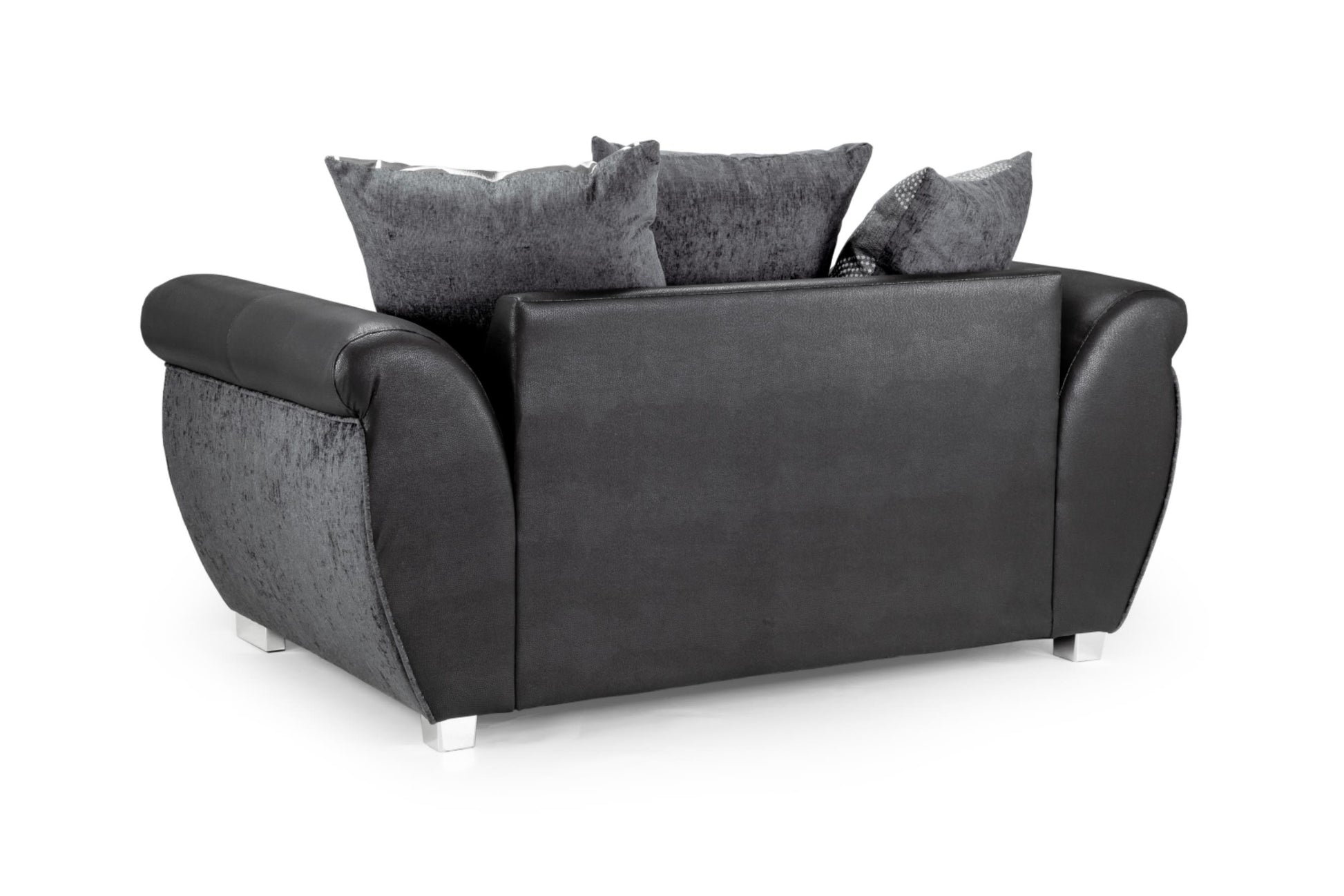 Shannon Fabric Sofa in 1, 2, 3 Seat, 4 Seat Corner Settee & Footstool. Chrome Feet Sofa CasaFenix