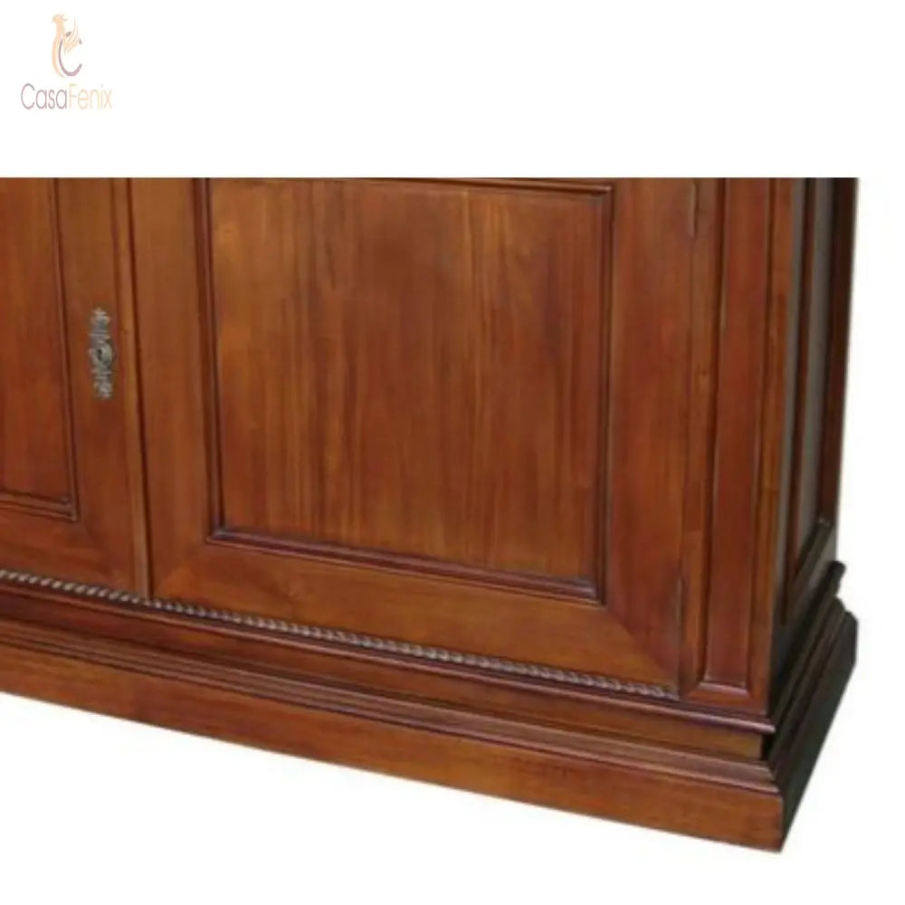 Solid Mahogany Panelled 2 Door Cabinet / Sideboard 2  Drawers - CasaFenix