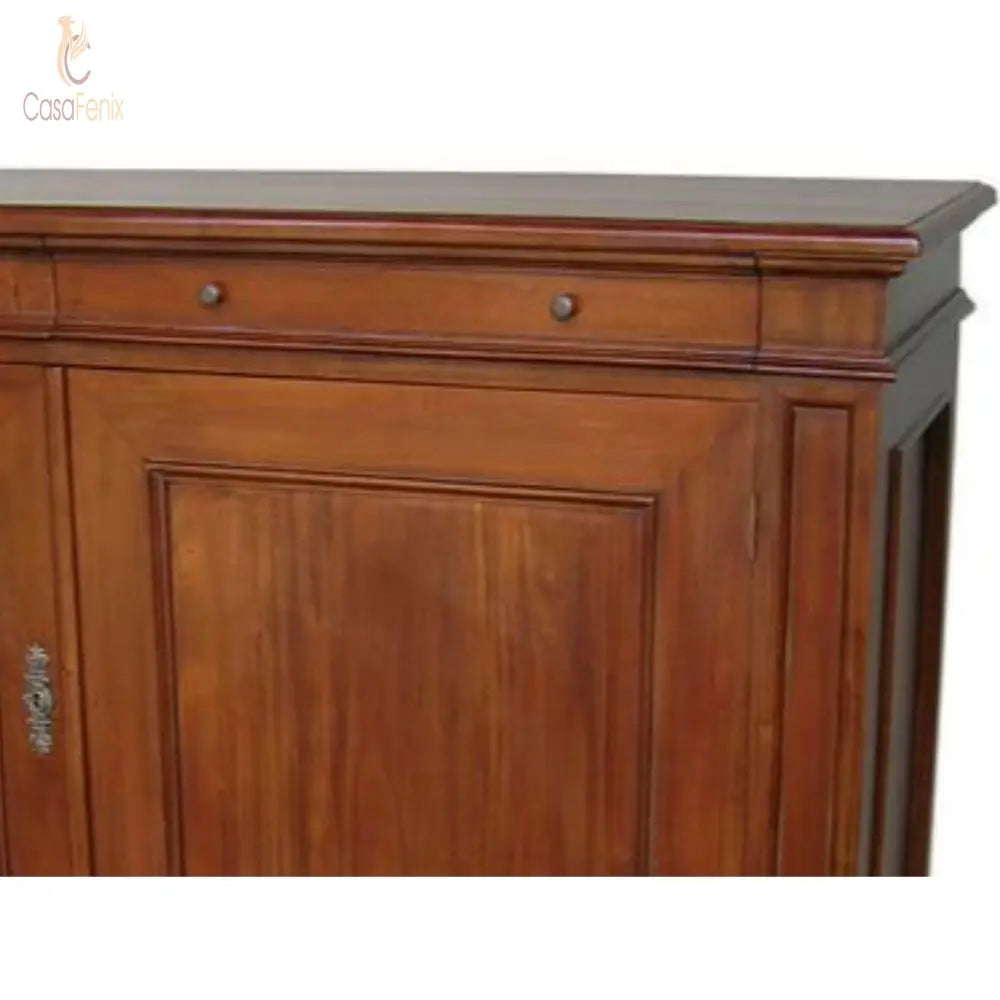 Solid Mahogany Panelled 2 Door Cabinet / Sideboard 2  Drawers - CasaFenix