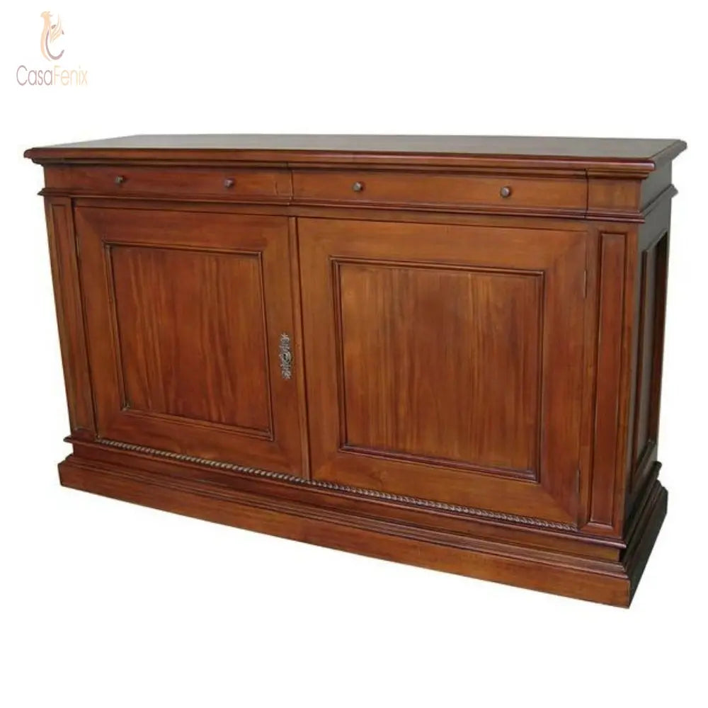 Solid Mahogany Panelled 2 Door Cabinet / Sideboard 2  Drawers - CasaFenix