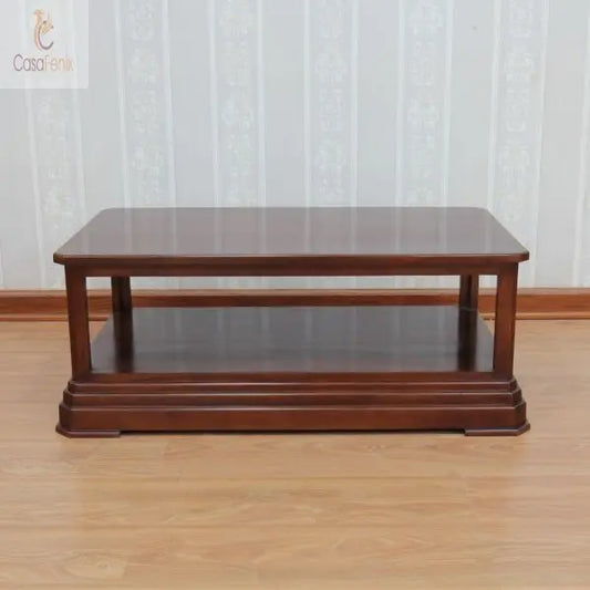 Simple Rectangular Solid Mahogany Coffee Table - CasaFenix