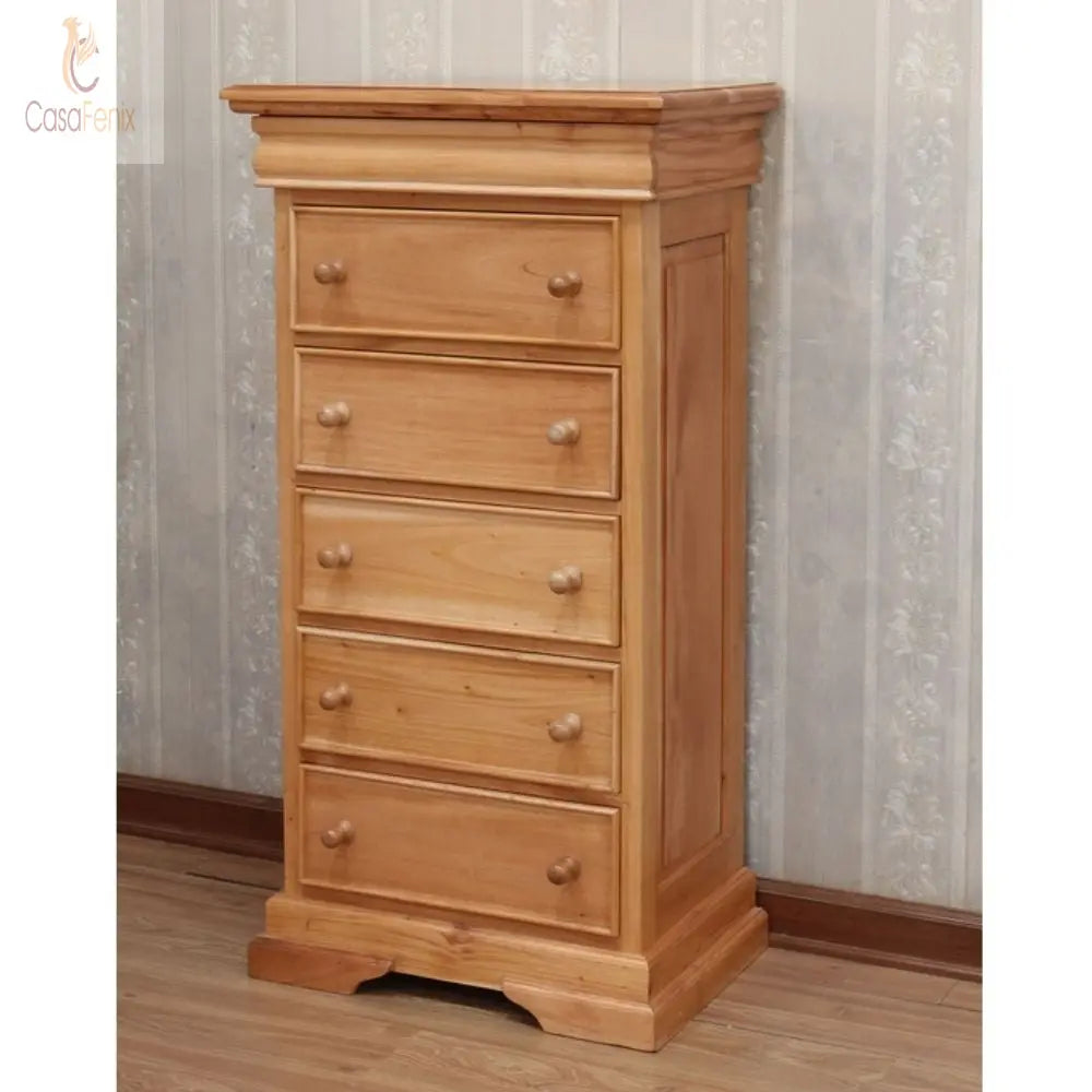 Sleigh Chest of 6 Drawers - 1 Hidden Solid Mahogany Wellington Chest Bedroom Storage CasaFenix
