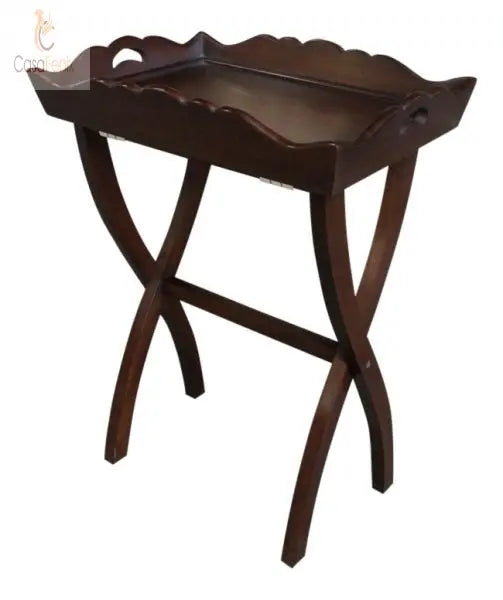 Solid Mahogany Butlers Tray Table - CasaFenix