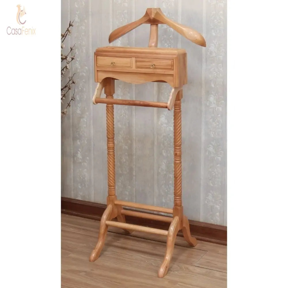 Solid Mahogany Men's Bedroom Valet Stand - CasaFenix