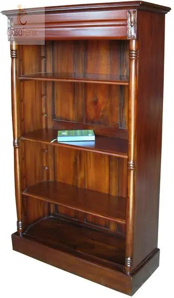 Solid Mahogany Victorian Bookcase 3 Adjustable Shelves CasaFenix