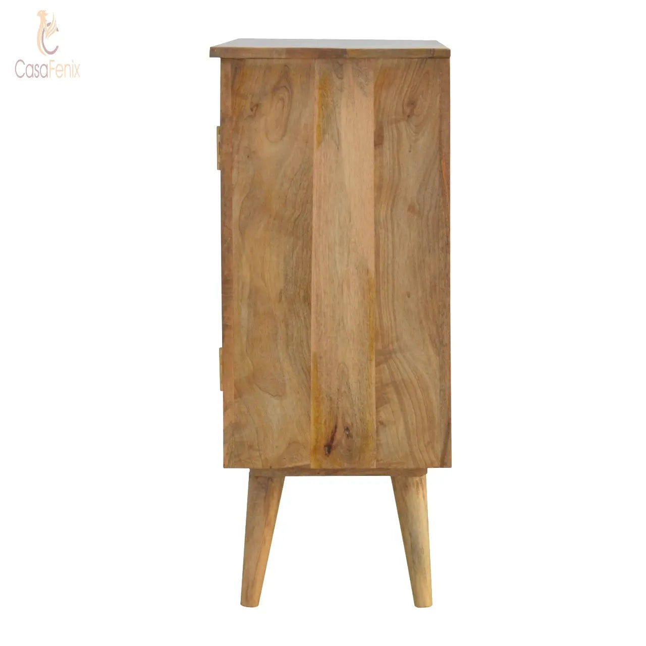 Solid Mango Wood Nordic Style2 Door Cabinet Oak-ish Finish - CasaFenix