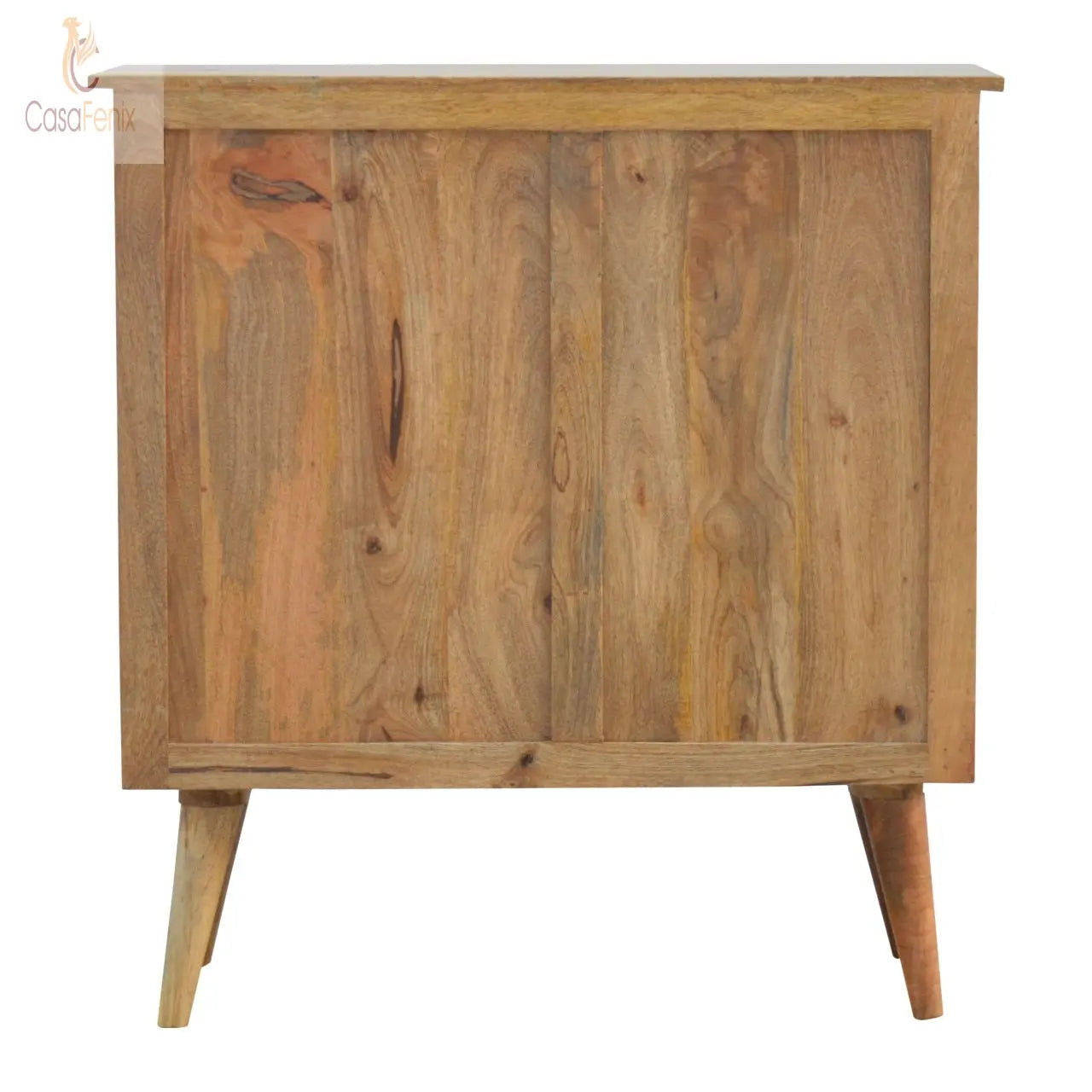 Solid Mango Wood Nordic Style2 Door Cabinet Oak-ish Finish - CasaFenix