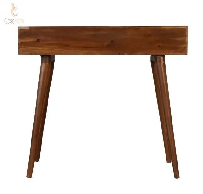 Solid Wood Chestnut Writing Desk with Open Slot - CasaFenix