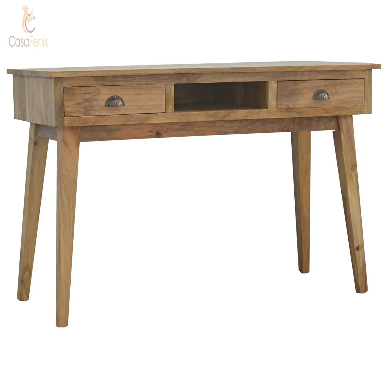 Solid Wood Writing Desk with 2 Drawers 100% solid mango wood CasaFenix