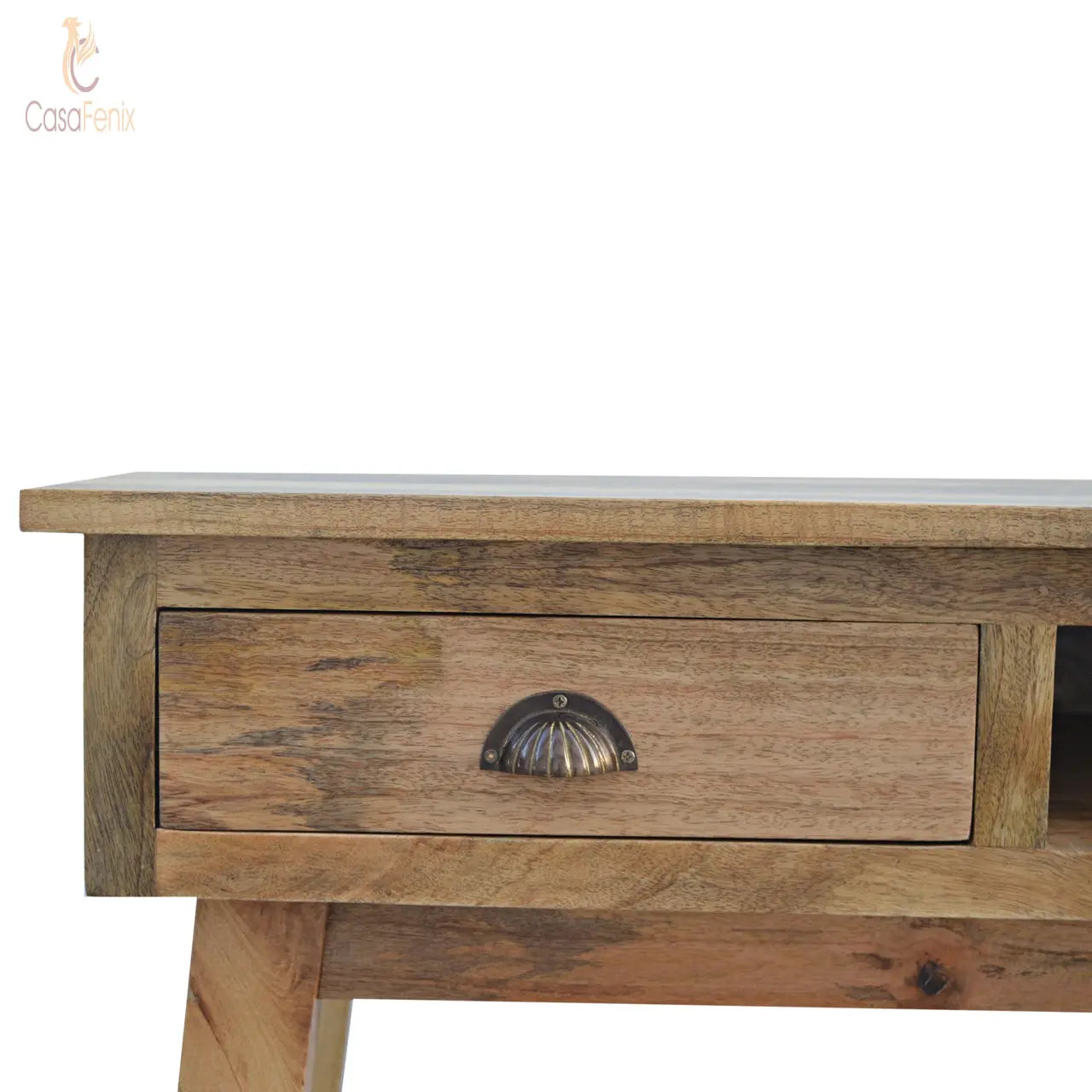 Solid Wood Writing Desk with 2 Drawers 100% solid mango wood CasaFenix