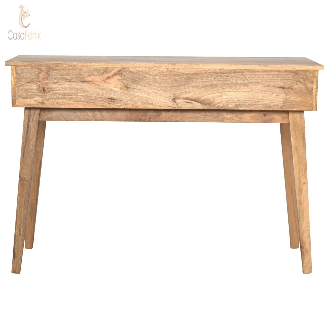 Solid Wood Writing Desk with 2 Drawers 100% solid mango wood - CasaFenix