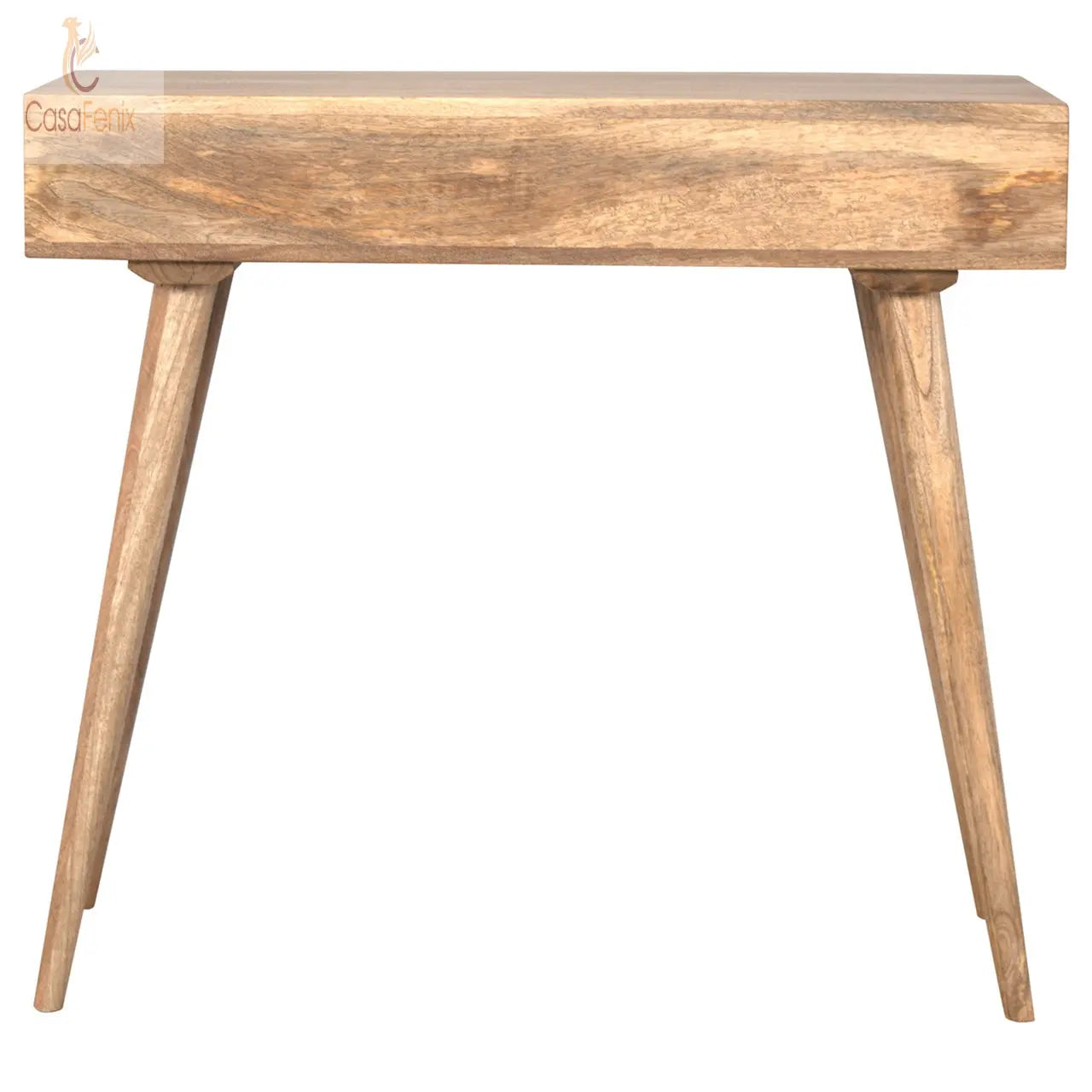 Solid Wood Writing Desk with Open Slot 100% solid mango wood and has a fine oak-ish finish - CasaFenix