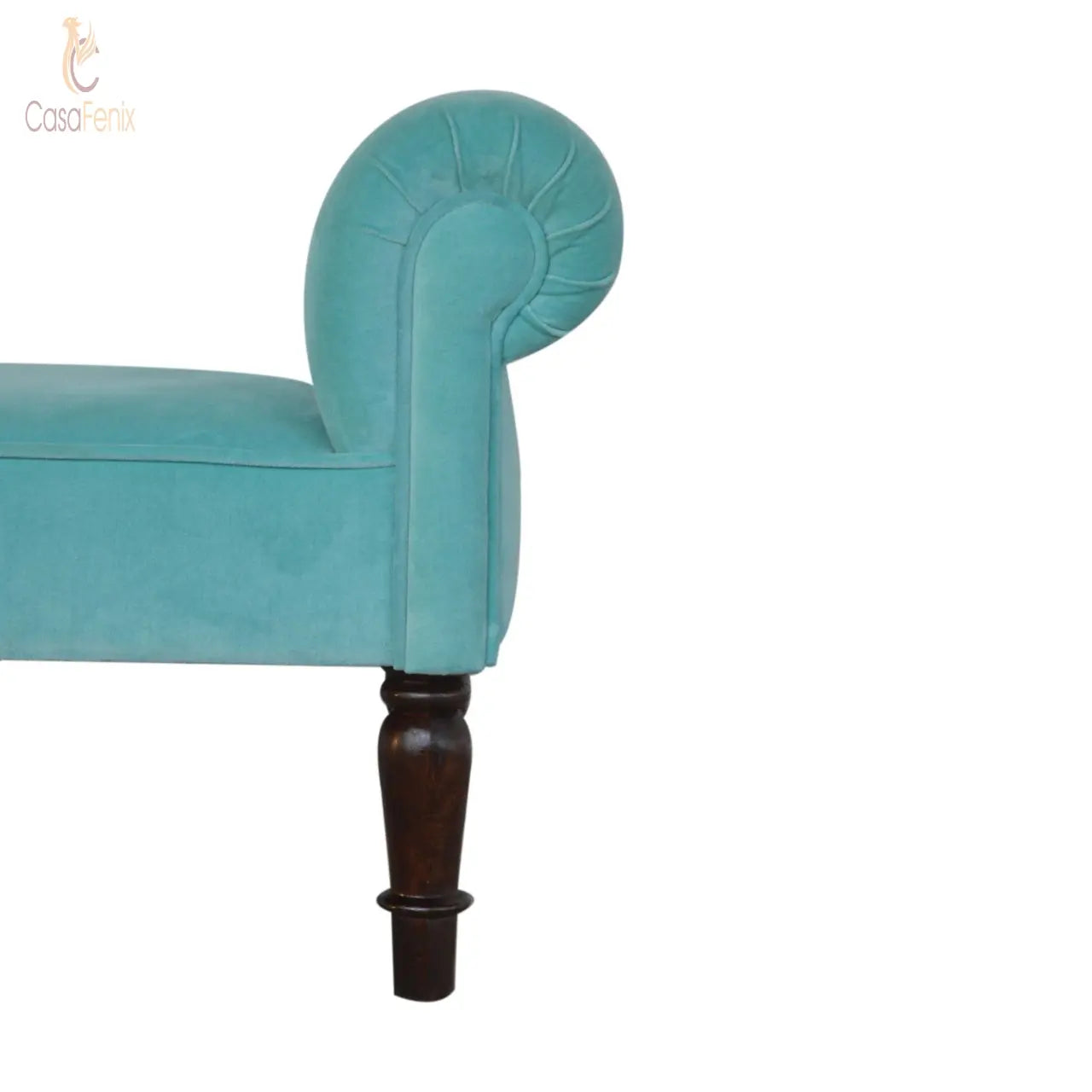 Aqua Velvet Bench Bedroom Dressing Table Seat / Stool - CasaFenix