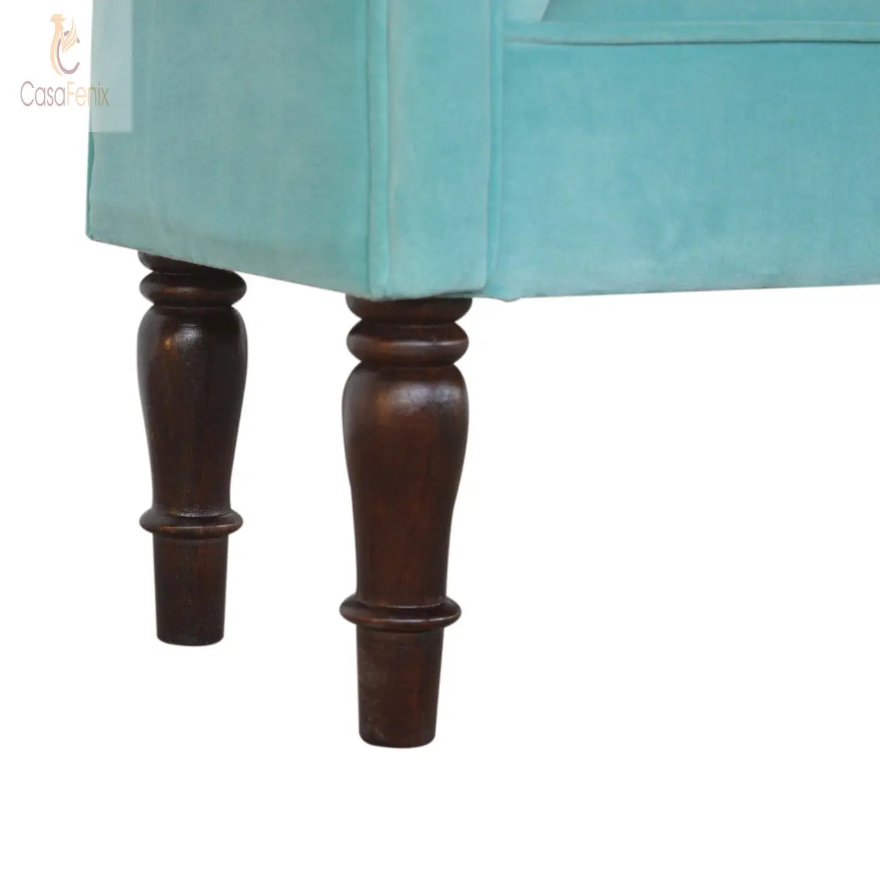 Aqua Velvet Bench Bedroom Dressing Table Seat / Stool - CasaFenix