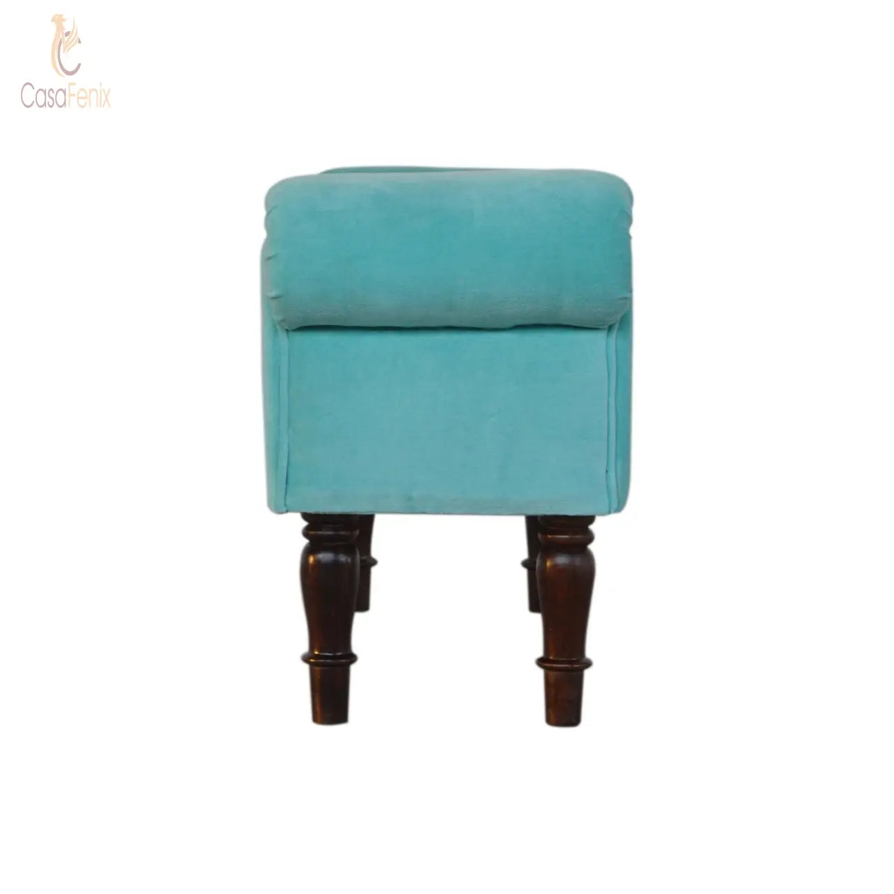 Aqua Velvet Bench Bedroom Dressing Table Seat / Stool - CasaFenix