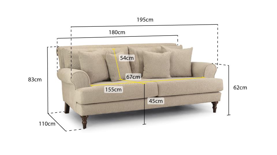 Summer Fabric Sofa in Beige or Grey available in 1, 2, 3, 4 Seat and Footstool Sofa CasaFenix