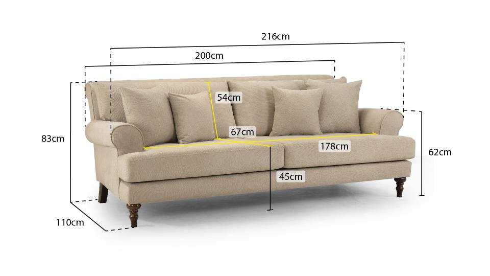 Summer Fabric Sofa in Beige or Grey available in 1, 2, 3, 4 Seat and Footstool Sofa CasaFenix