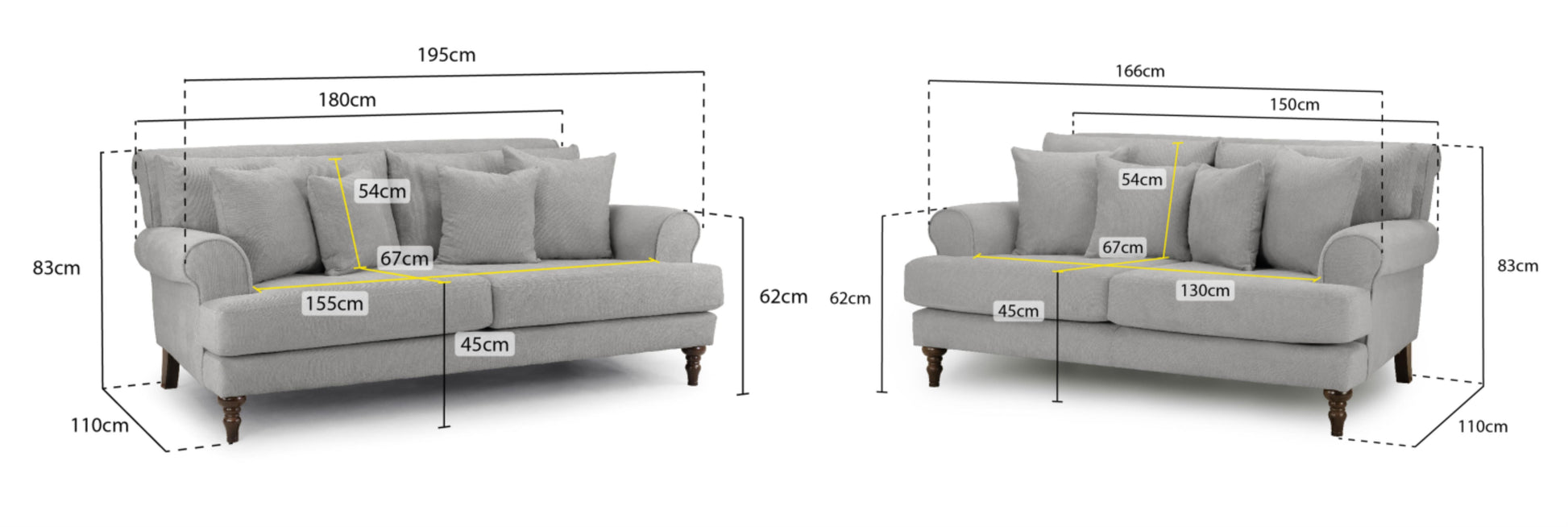 Summer Fabric Sofa in Beige or Grey available in 1, 2, 3, 4 Seat and Footstool Sofa CasaFenix