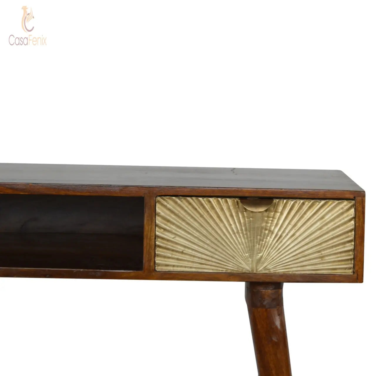 Sunrise Gold Carved Writing Desk - CasaFenix