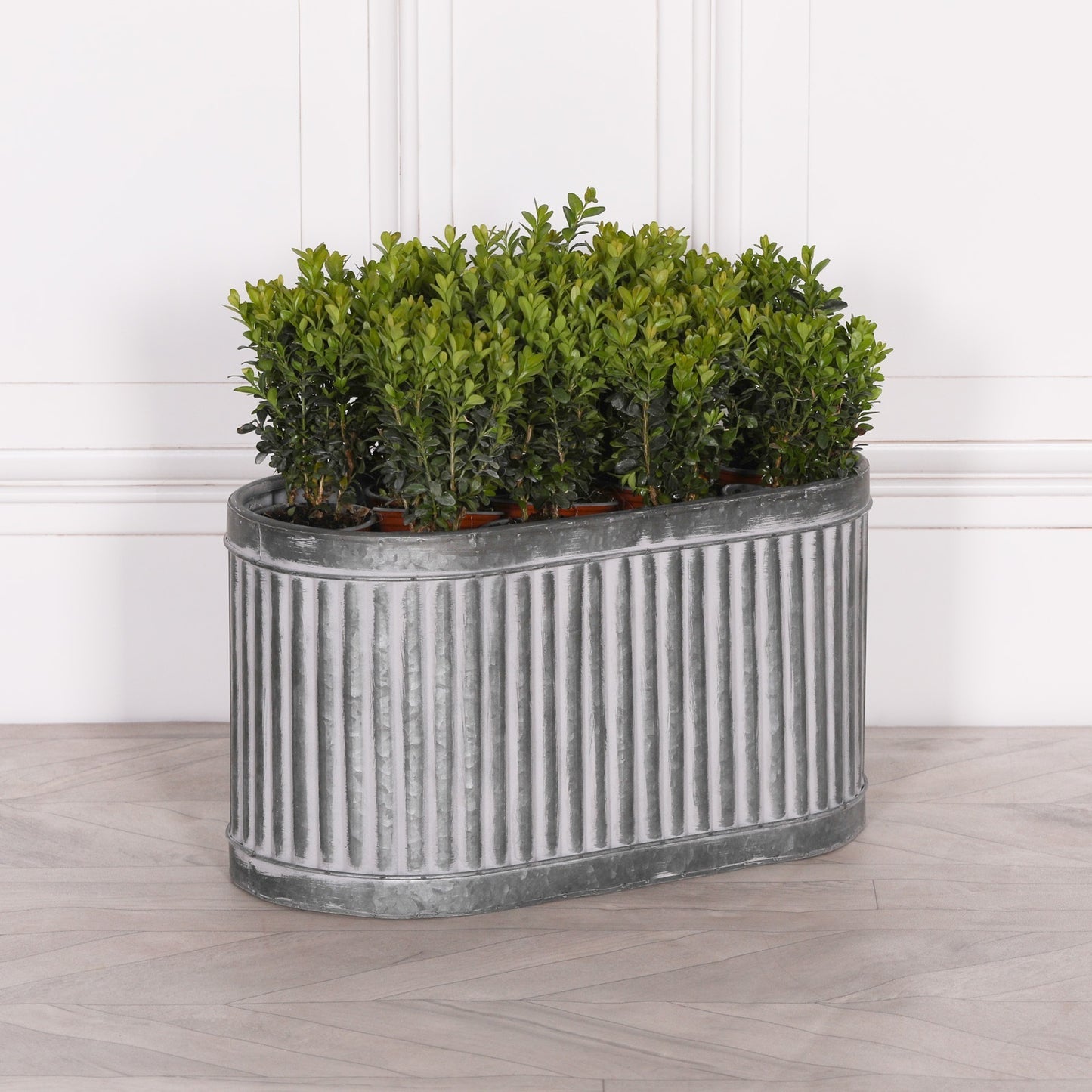 Ribbed Metal Planter - Medium CasaFenix