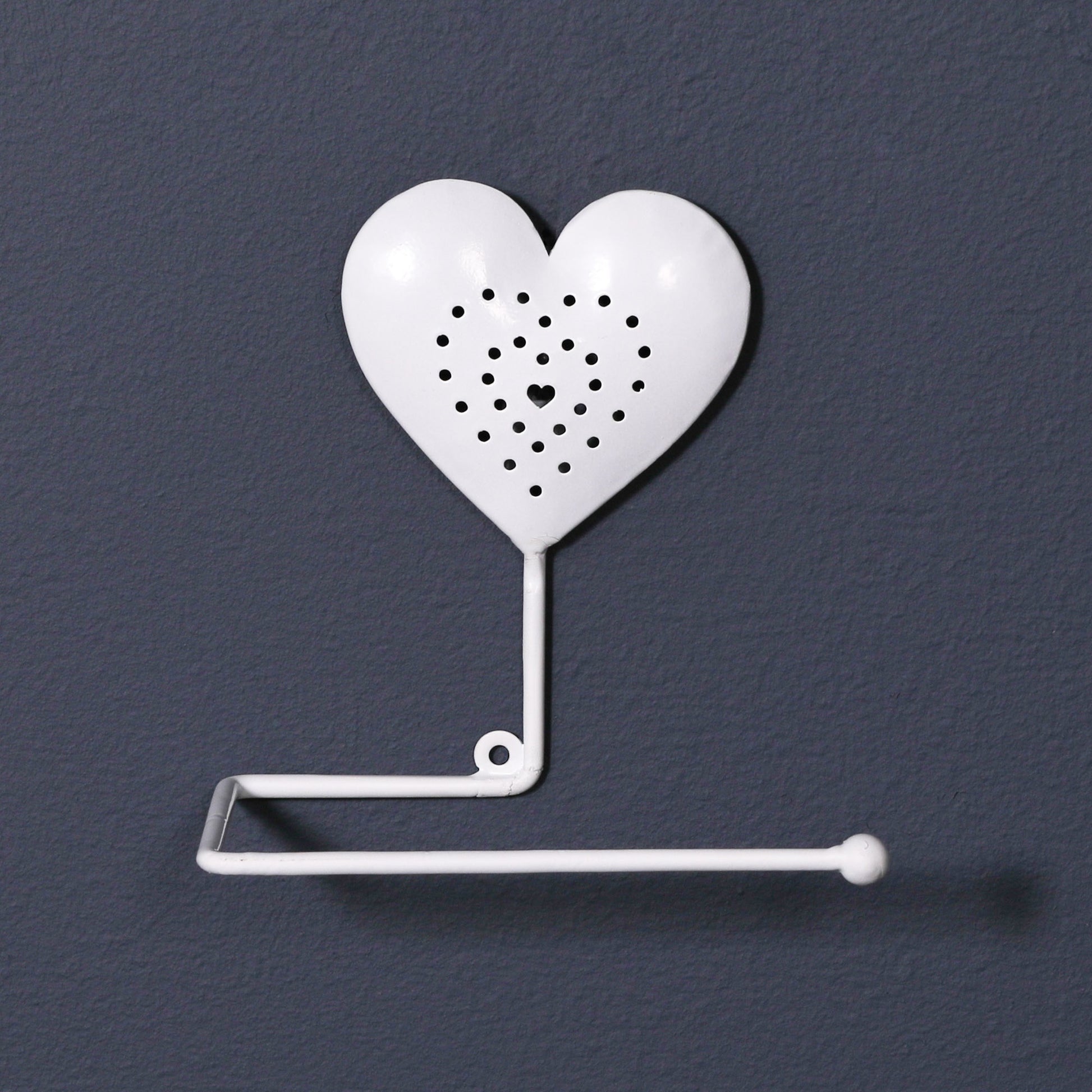 White Heart Toilet Roll Holder CasaFenix