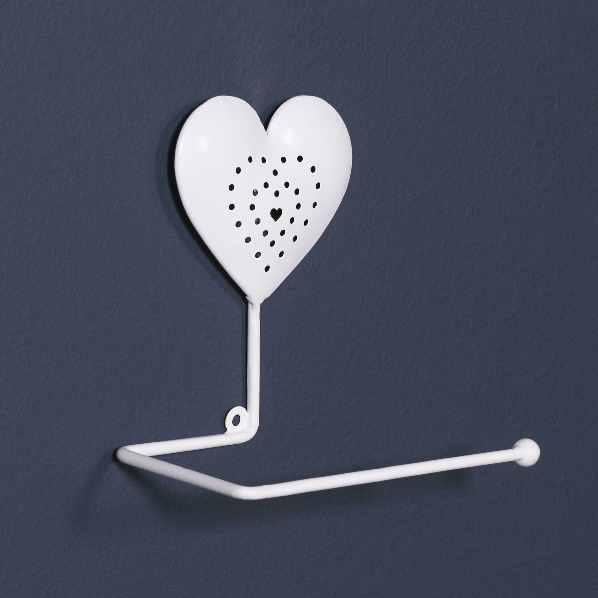 White Heart Toilet Roll Holder CasaFenix