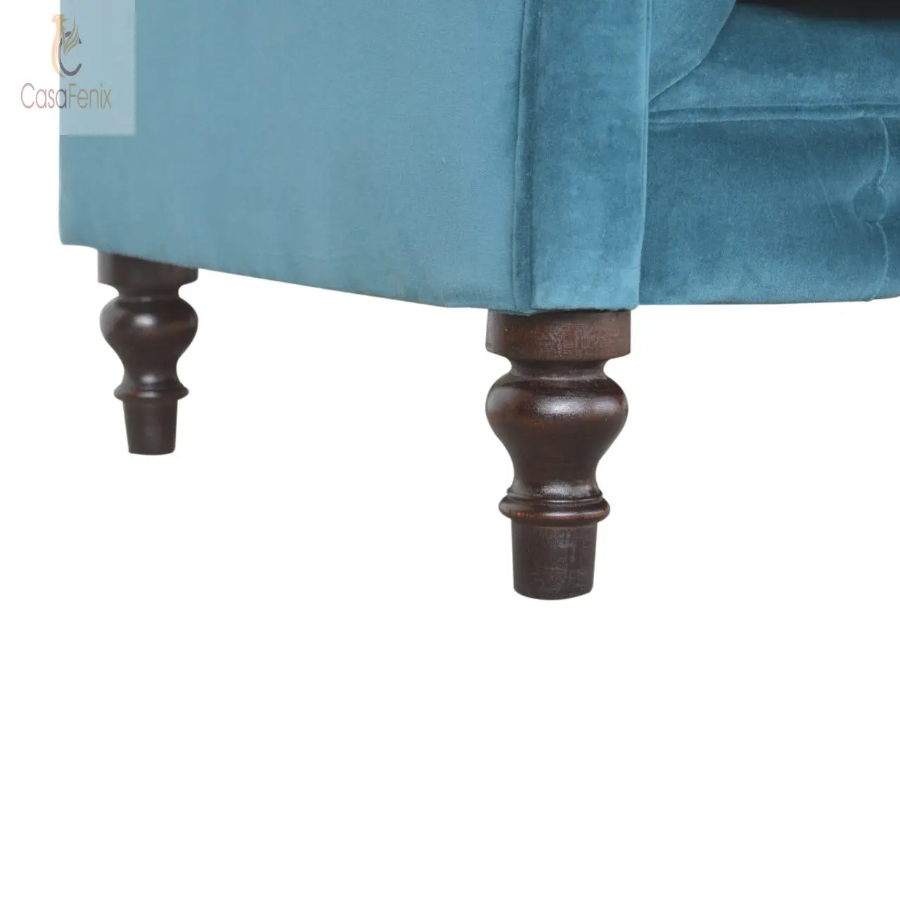 Teal 2 Seat Chesterfield Upholstered Sofa - CasaFenix