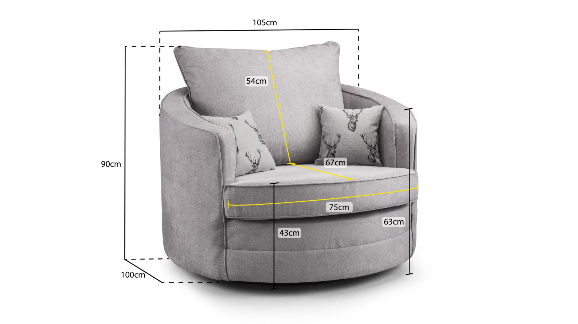 Verona Fullback Fabric Sofa In Black or Grey. 1, 2, 3 Seat Settee & Corner Sofa, Swivel Chair & Footstool Sofa CasaFenix