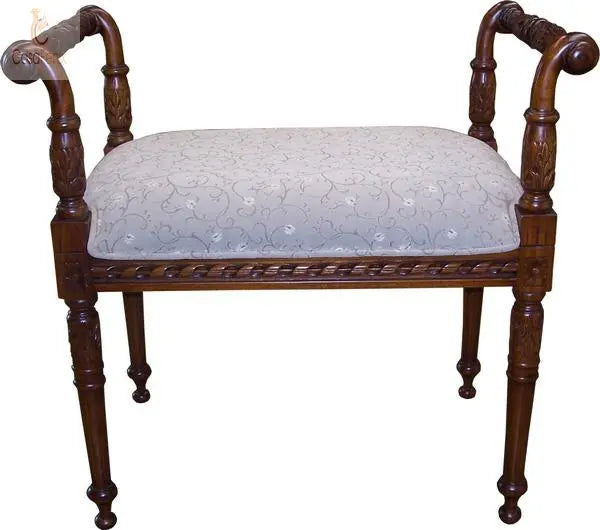 Victorian Dressing Table Stool Antique Reproduction Solid Mahogany CasaFenix