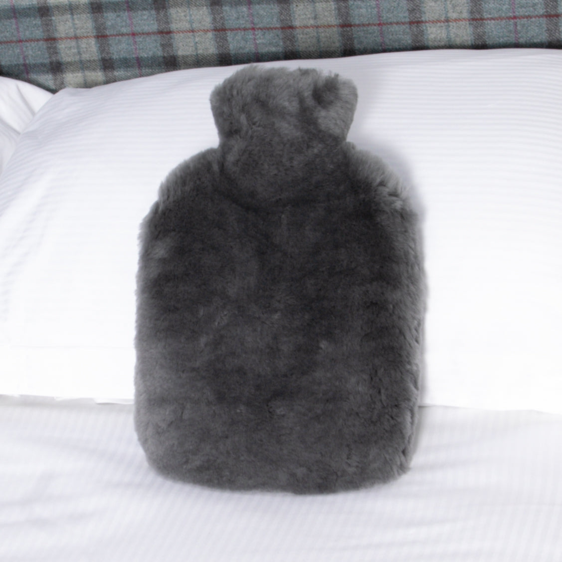 Grey Sheepskin Hot Water Bottle 37 x 23cm - CasaFenix