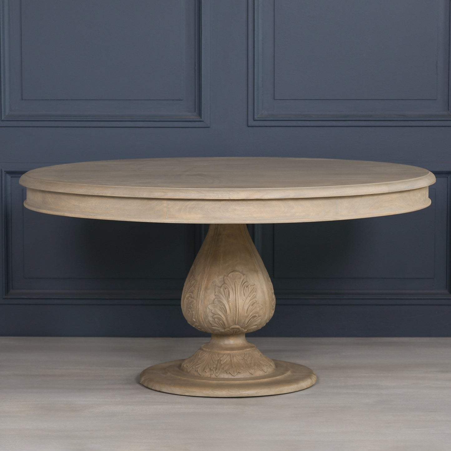 Rustic Light Wood 150cm Round Acorn Dining Table Side Table CasaFenix