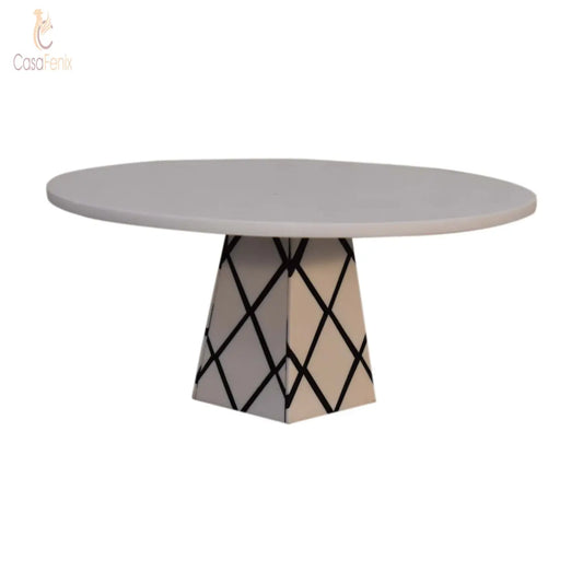 White Cross Base Resin Cake Stand - CasaFenix