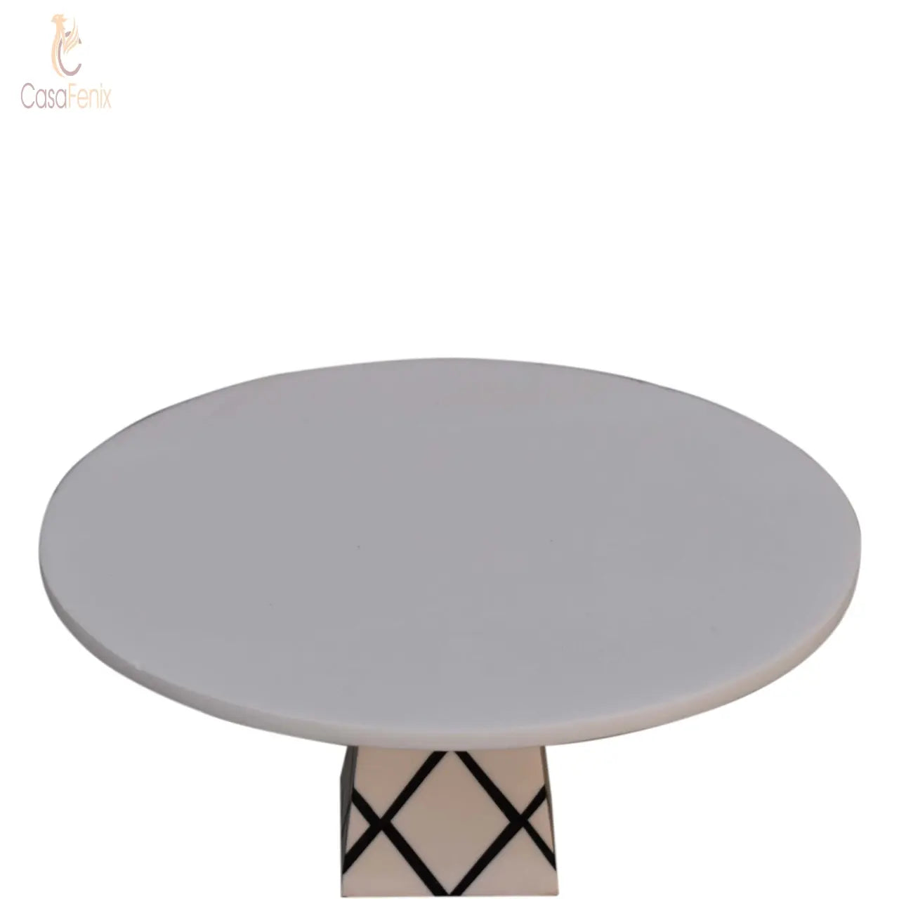 White Cross Base Resin Cake Stand - CasaFenix