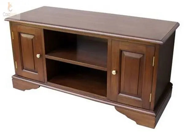 Widescreen Solid Mahogany TV Unit - CasaFenix