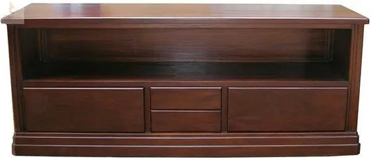 Widescreen Solid Mahogany TV Unit. 4 Handle-free drawers - CasaFenix