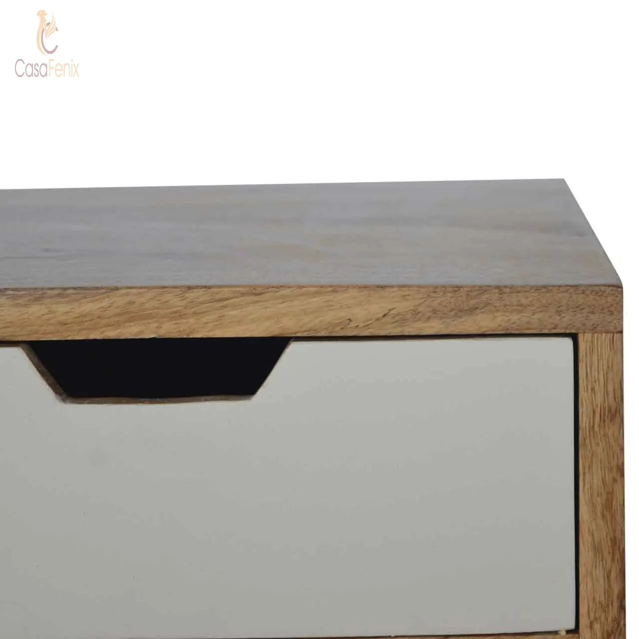 Writing Desk with White Hand Painted Drawer 100% solid mango wood - CasaFenix