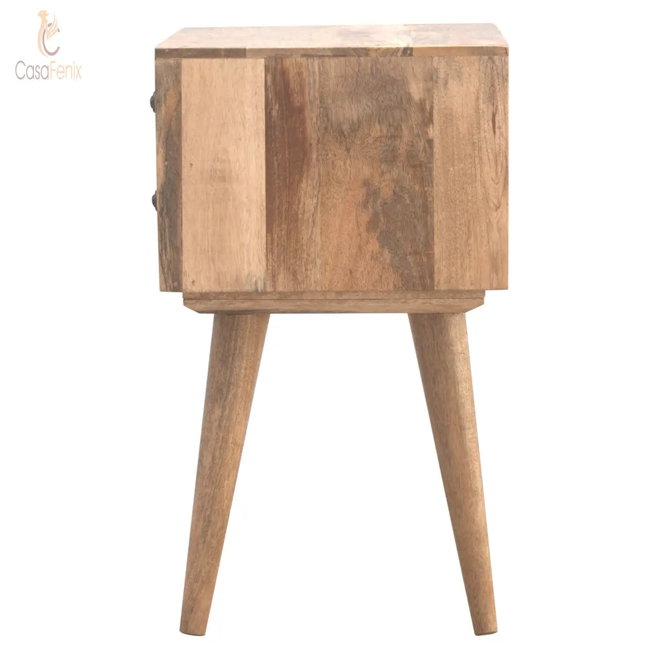 Modern Solid Wood Bedside 100% solid mango wood and has a fine oak-ish finish - CasaFenix