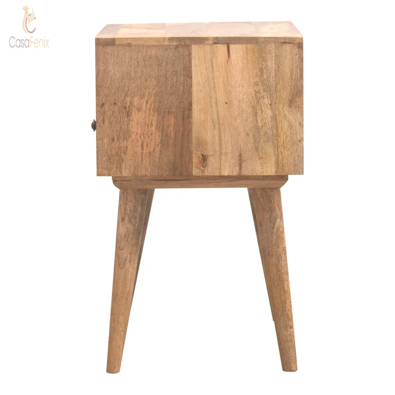 Modern Solid Wood Bedside with 1 Drawer & an Open Slot Solid Mango Wood - CasaFenix