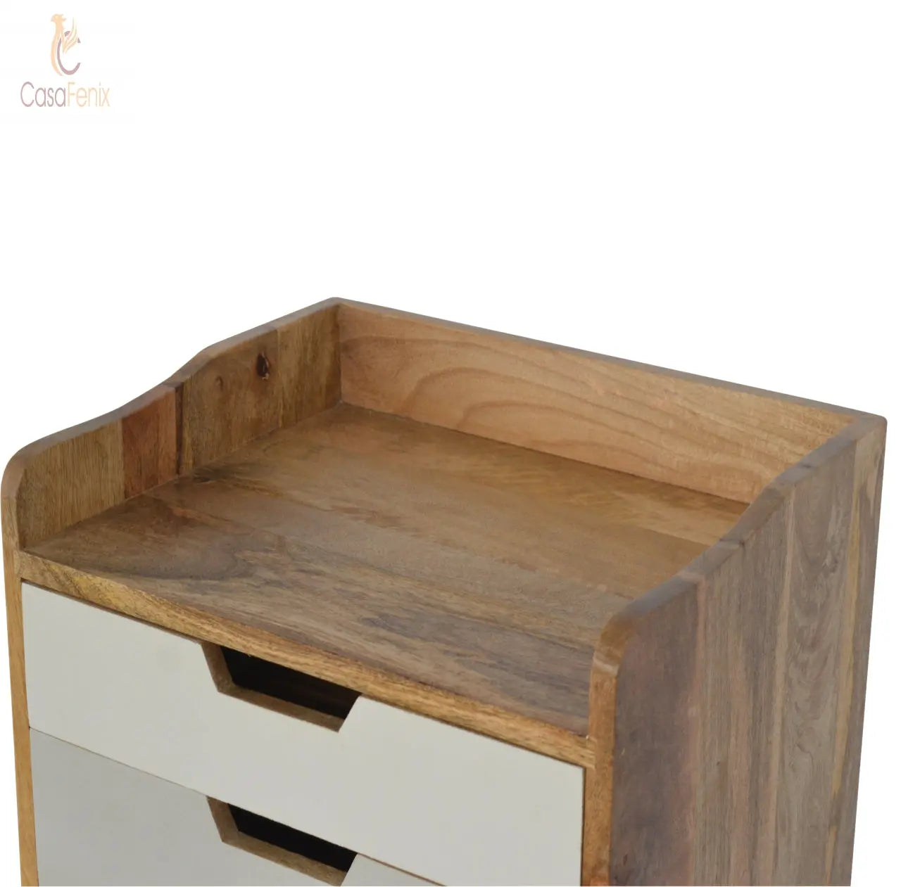 Grey and White Gradient Bedside Table 3 Drawer Chest - CasaFenix