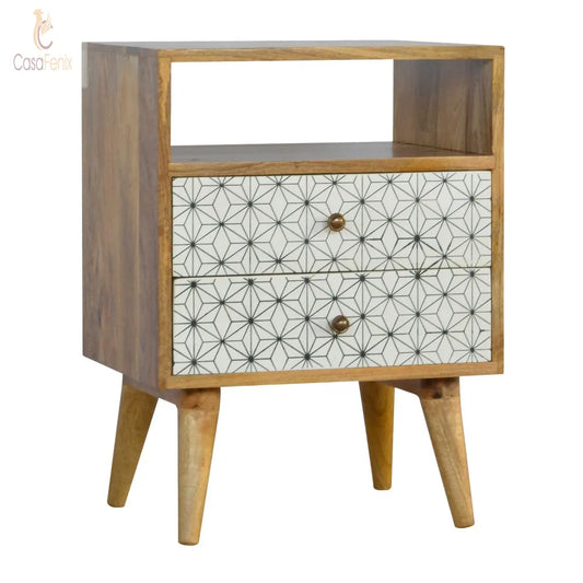 Prima Bedside with Open Slot & 2 Drawers - CasaFenix