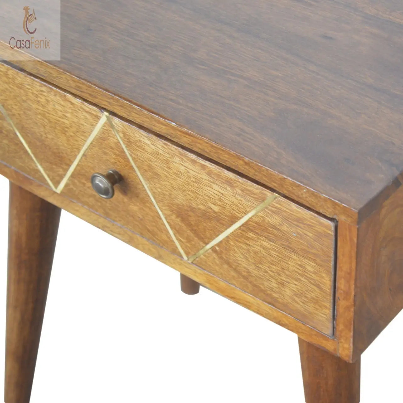 Geometric Brass Inlay Bedside Table 1 Drawer Chest Bedside table / chest CasaFenix