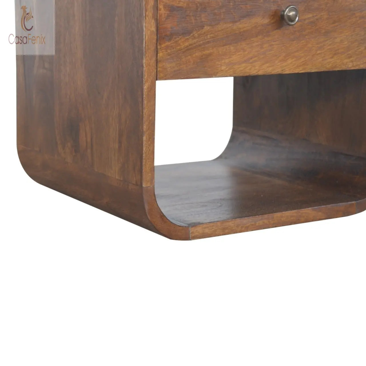 Chestnut Curved Edge Bedside 1 Drawer Chest Bedside table / chest CasaFenix