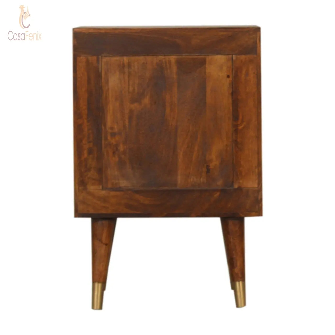 Manila Gold 2 Drawer Metal Front Bedside Nordic Design - CasaFenix