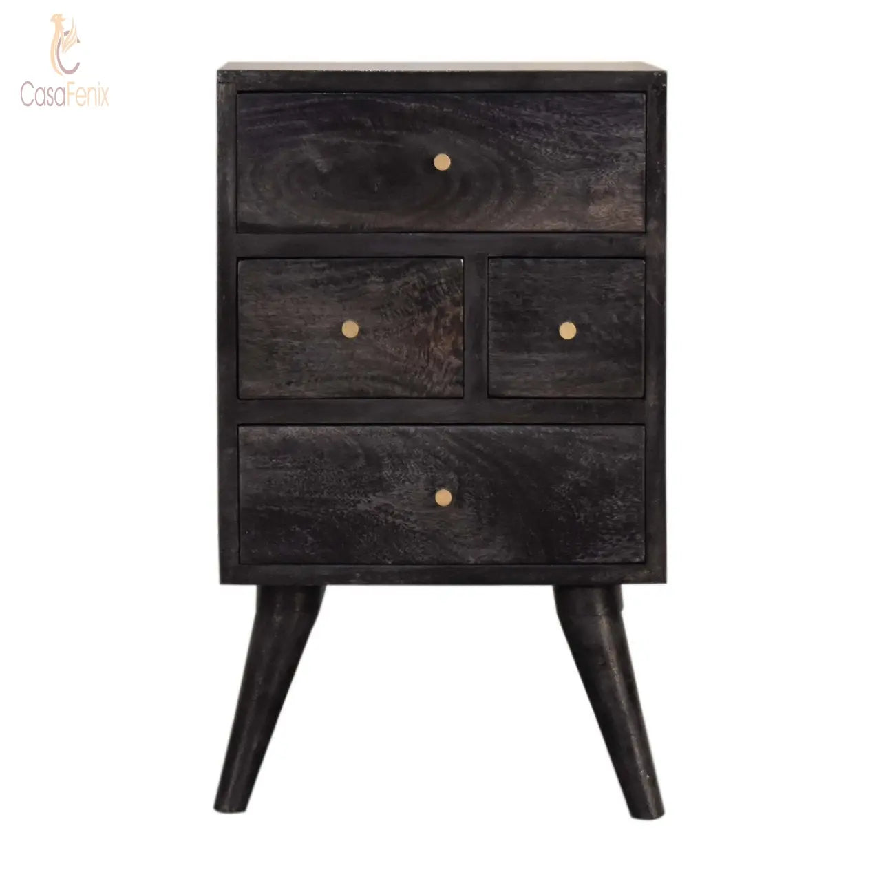 Multi Drawer Ash Black Bedside - CasaFenix